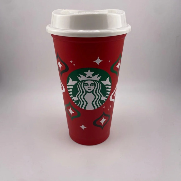 Starbucks Other - Starbucks reusable Holiday plastic Coffee Cup with Snowflakes and Stars
